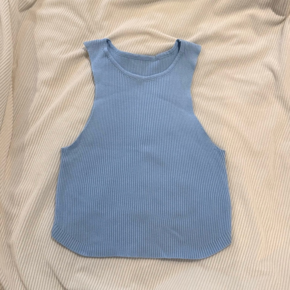 Knit cropped tank top